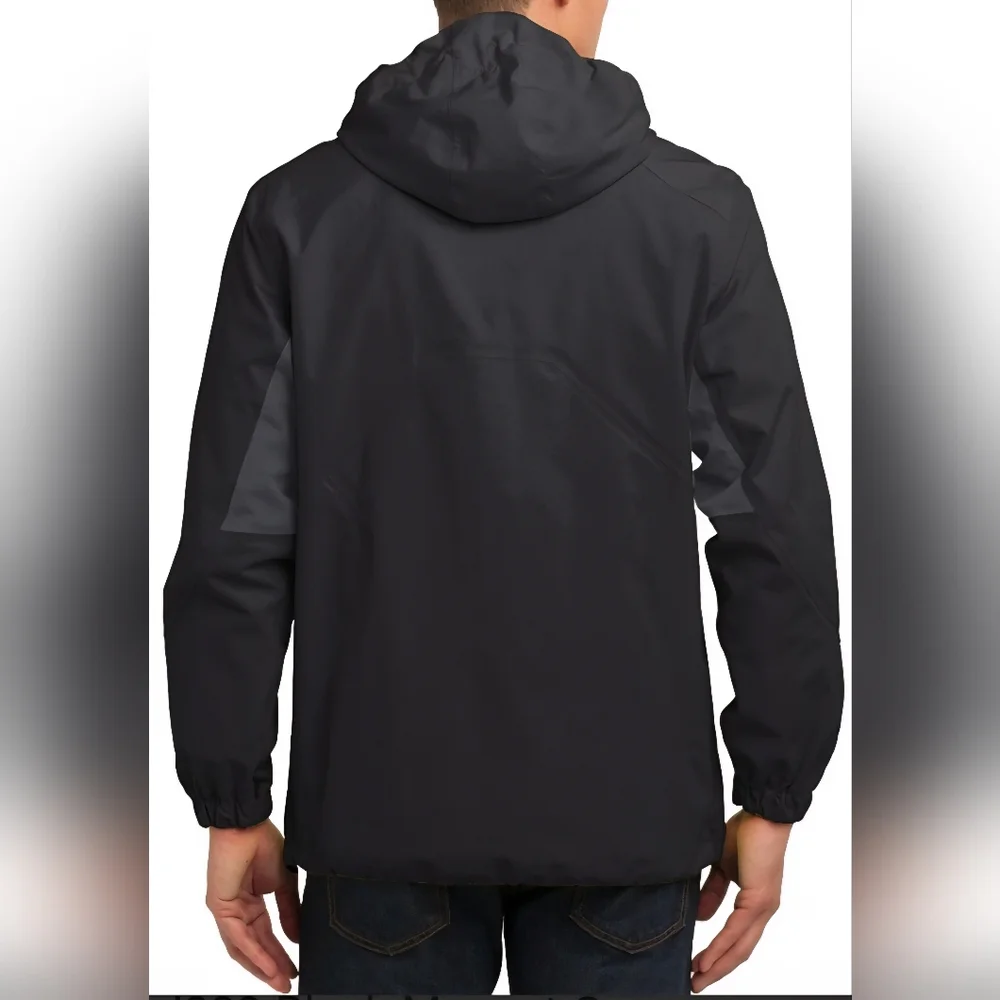 Men's XL Port Authority Cascade Waterproof Hooded Jacket Raincoat Parka Black - Picture 3 of 16